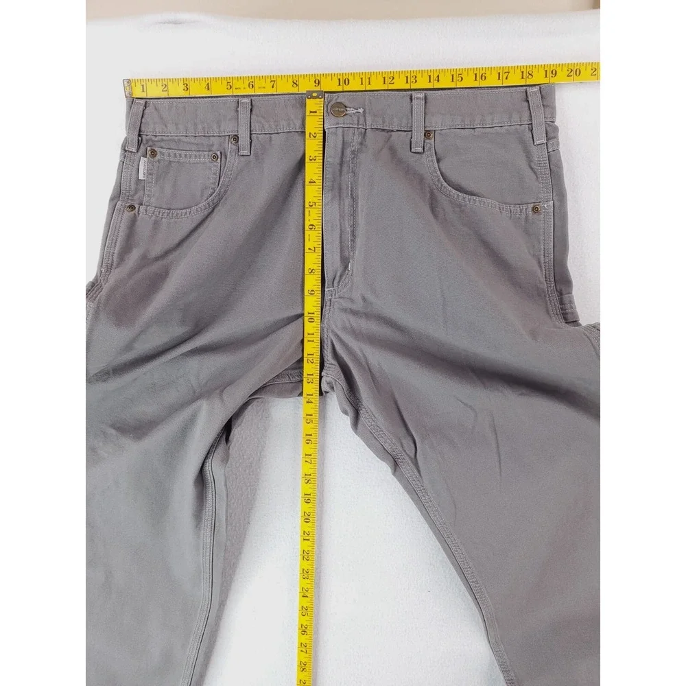 Carhartt Pants Mens 38x30 Gray Utility Carpenter Loose Fit‎ Duck Canvas Workwear